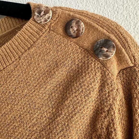 Vintage Sigrid Olsen Linen-Cotton Button-Shoulder Knit Sweater Size S - Picture 3 of 6